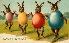 Antique Easter Bunnies card