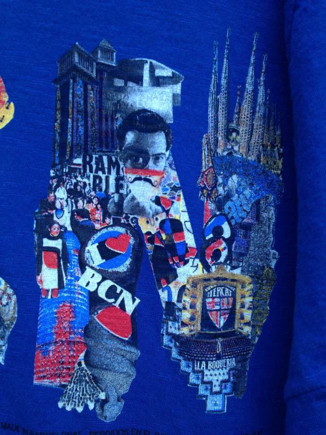Detail of Desigual "BCN" T-shirt, called Ciudadana. Photo by angelvancouver.com Desigual.BCN.Tshirt.Ciudadana.B
