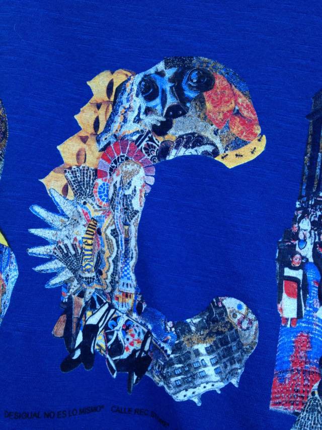 Detail of Desigual "BCN" T-shirt, called Ciudadana. Photo by angelvancouver.com Desigual.BCN.Tshirt.Ciudadana.C