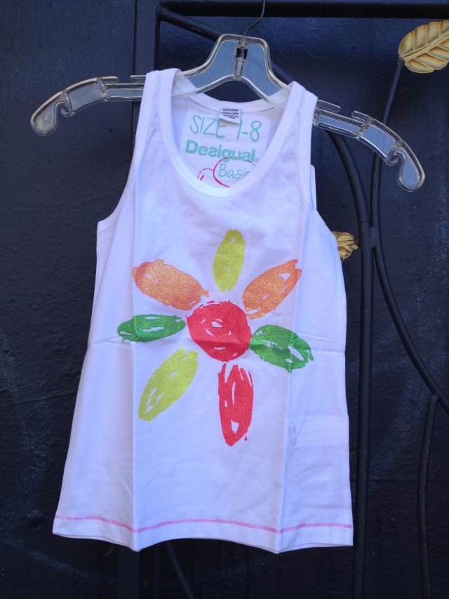 Desigual Felicia kids top (front) $34. The flower petals have sparkles. Photo by angelvancouver.com Desigual.Felicia.kids.top.$34.front.