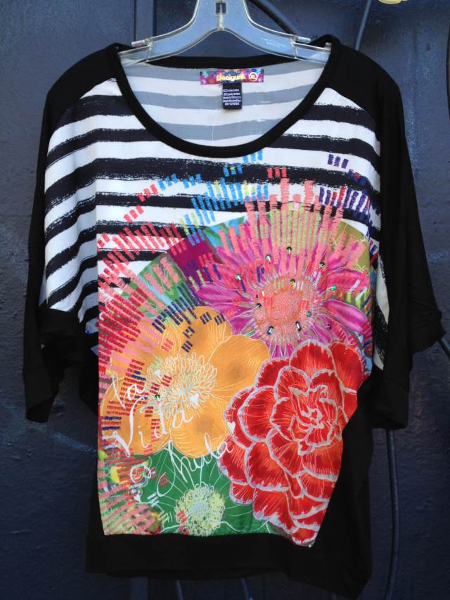 Desigual women's top called Blues Criollo. Photo by angelvancouver.com Desigual.womens.blues.criolla.top.