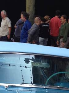 Tim.Burton.and.Christoph.Waltz.on.set.of.Big.Eyes.in.Gastown