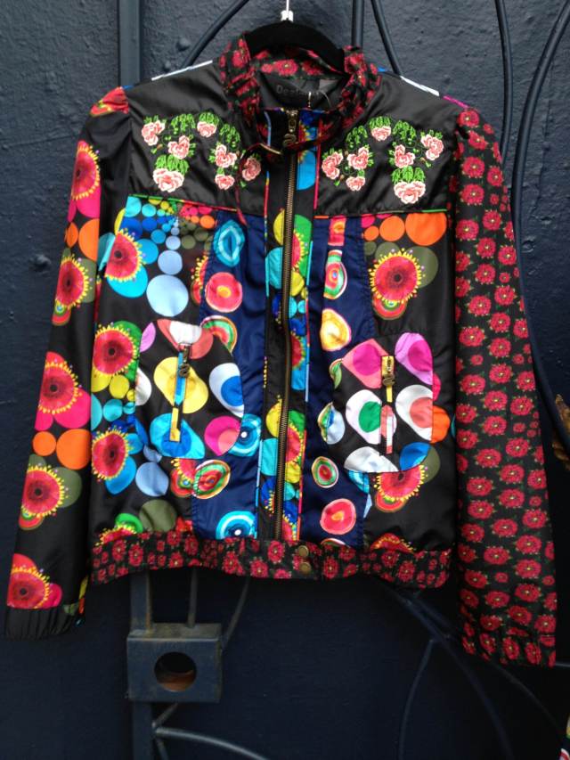 This is Desigual's Caza Ann jacket. The regular price is $219 but it's on for 35 per cent off as part of the 35th anniversary celebration of Angel Vancouver. The sale price is $143. Photo by angelvancouver.com Desigual.Caza.Ann.jacket.$219
