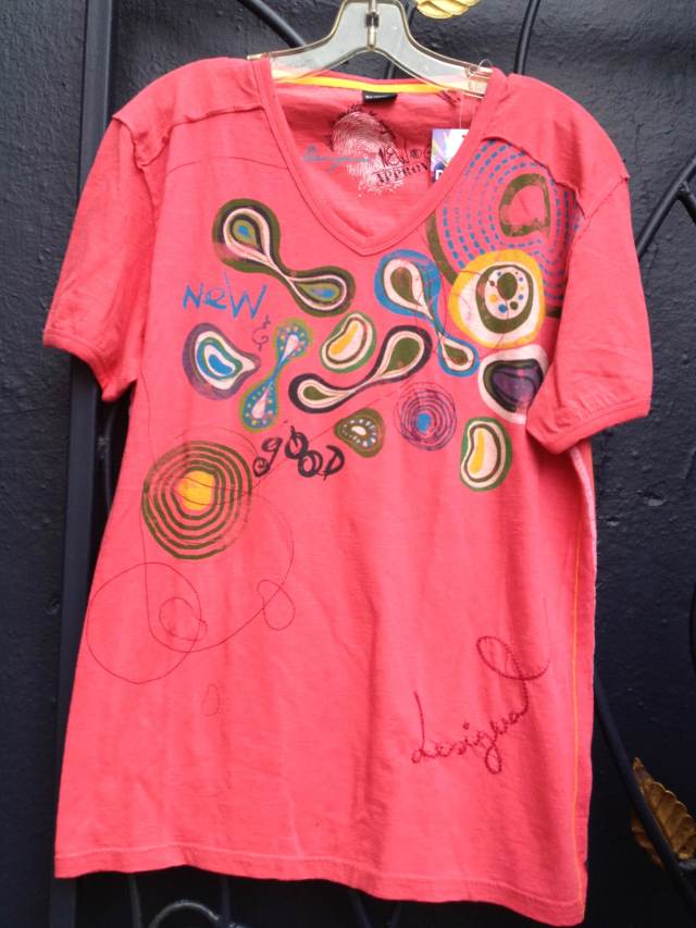 This Desigual T-shirt, Manolo Flowers, was $74 but is on sale this week $48 as part of our 35th Anniversary sale at Angel Vancouver. Photo by angelvancouver.com Desigual,Manolo.Flowers.Tshirt.$74