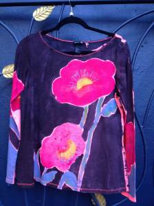 Handpainted.flowers.shirt.july15.2013