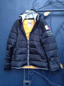 Desigual Zutz coat in black (orange above), $369. Fall-winter 2013. photo by angelvancouver.com Desigual.Zurtz.black.$369