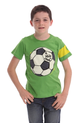 Desigual JUERGENÇAO soccer shirt, $44. "La Vida es Chula" is Spanish for "Life is Cool." Spring-Summer 2014 Desigual.kids.boy.TS.JUERGENÇAO.soccer.ball.SS2014.40T3713_4093