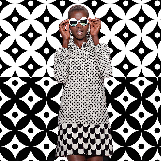 Desigual UNO coat, $269. Part of the black-and-white line by Christian Lacroix for Spring-Summer 2014. photo by Desigual Desigual-black-and-white-line-for-Everybody.Spring-Summer.2014