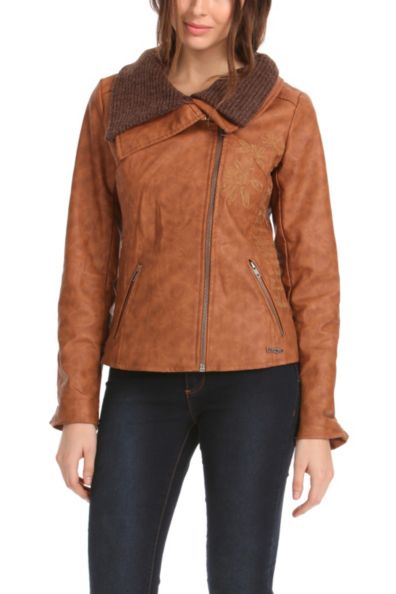 Desigual.Pekín.brown.moto.jacket.$254.FW2014