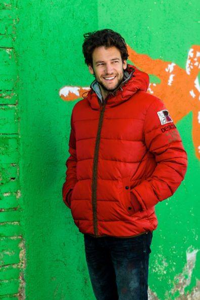 Desigual E Laion orange hoodie jacket.men.FW2014