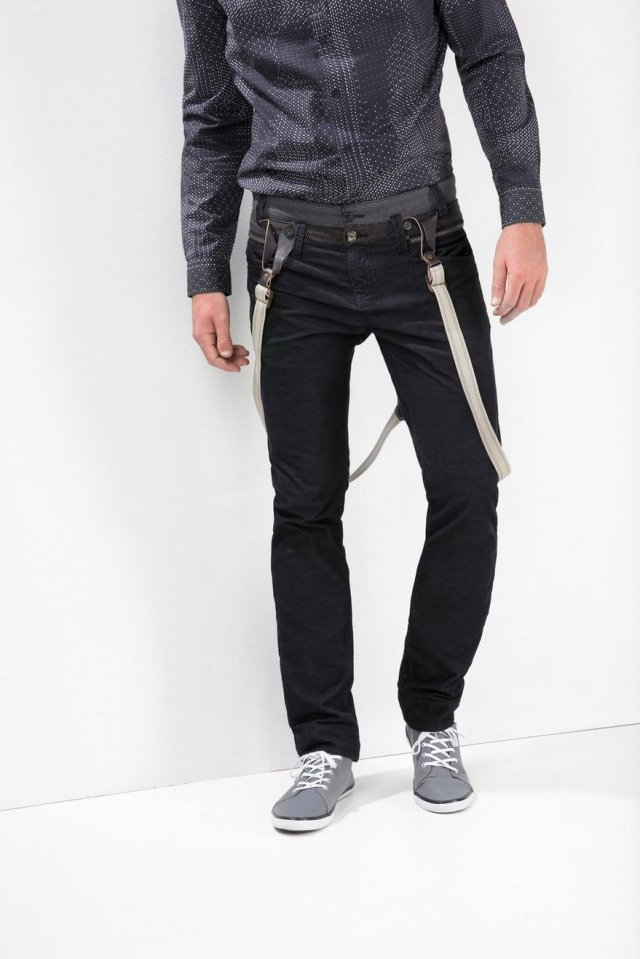 Desigual BLAIS cordouroy pants with removable suspenders. Additional colours: Green & Brown.