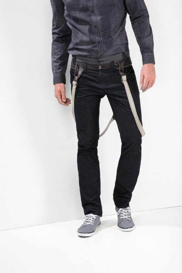 Desigual BLAIS cordouroy pants with removable suspenders. $179.