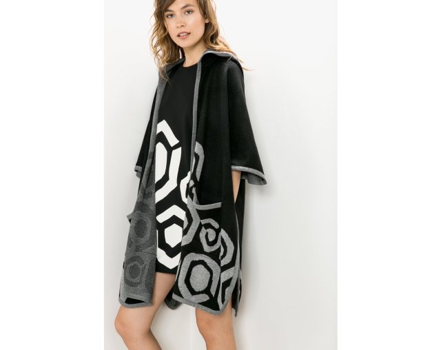 Desigual BERTO CAPE with hood by Christian Lacroix. $235. Fall-Winter 2015.