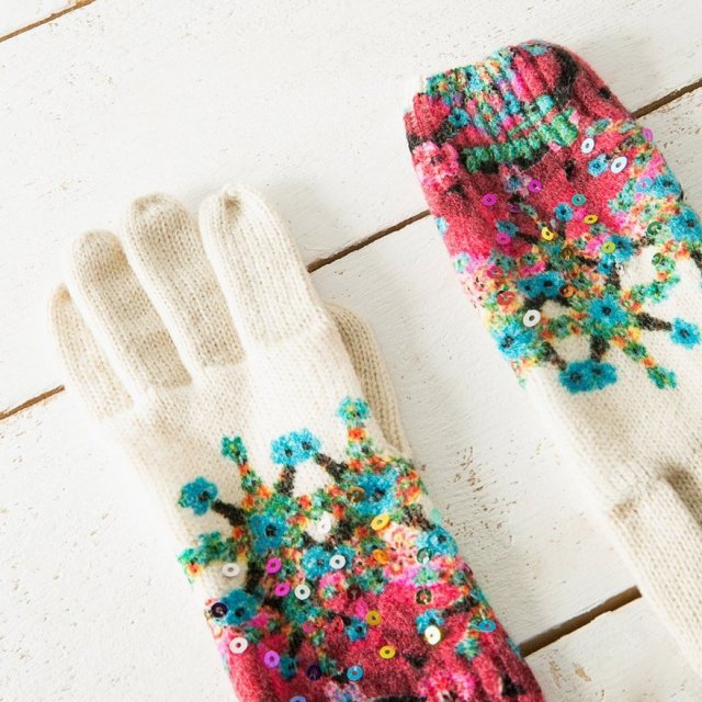 Desigual ELEY gloves. $49. Matches ELEY scarf and hat.