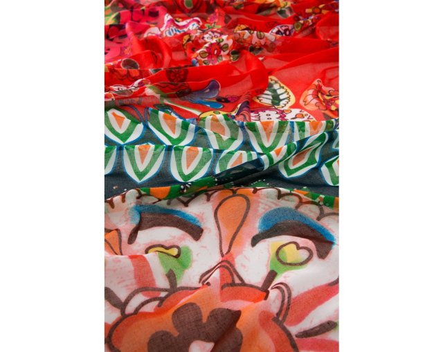 Detail of Desigual LIFE scarf. $46. Fall-Winter 2015.