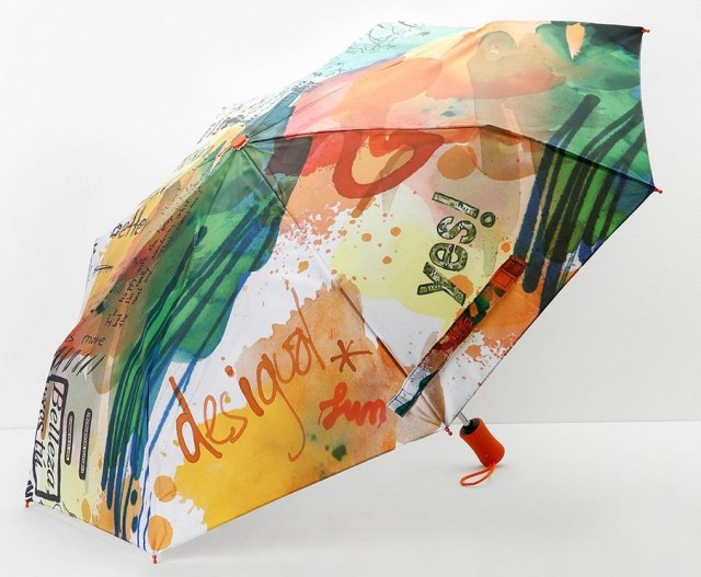 Desigual PAINTER umbrella. $49.95. We have two styles of umbrellas, which automatically open at close with the push of a button.