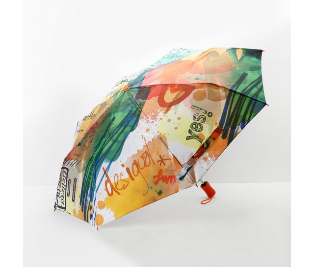Desigual PAINTER umbrella. $49.95. We have two styles of umbrellas, which automatically open at close with the push of a button.