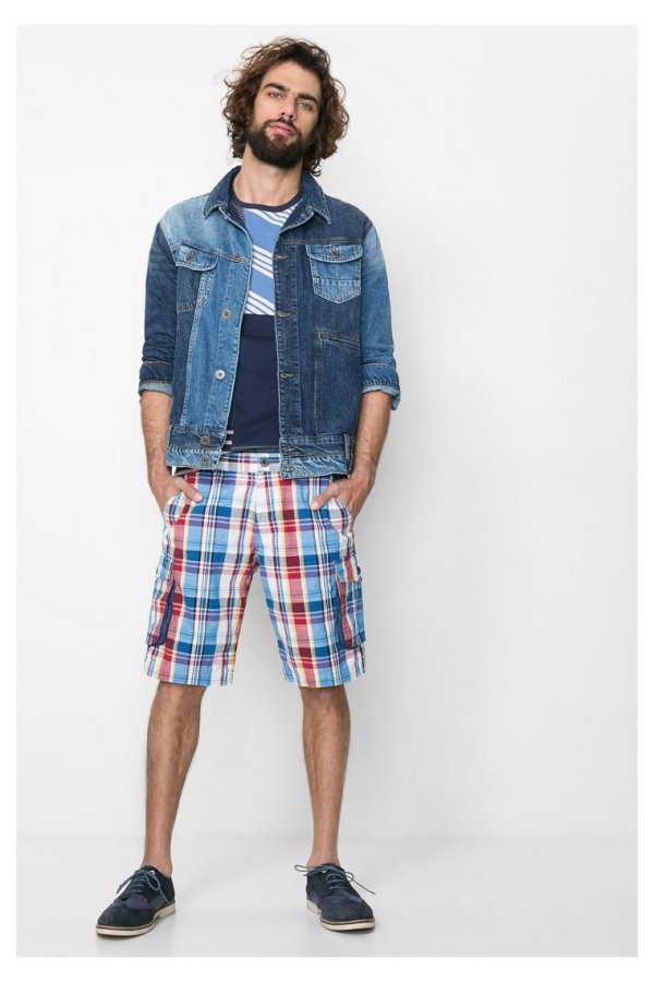 Desigual CUARDROS shorts and LOOK jean jacket. We havDesigual CUARDROS shorts and LOOK jean jacket. We have both in stock at Angel.e both in stock at Angel.