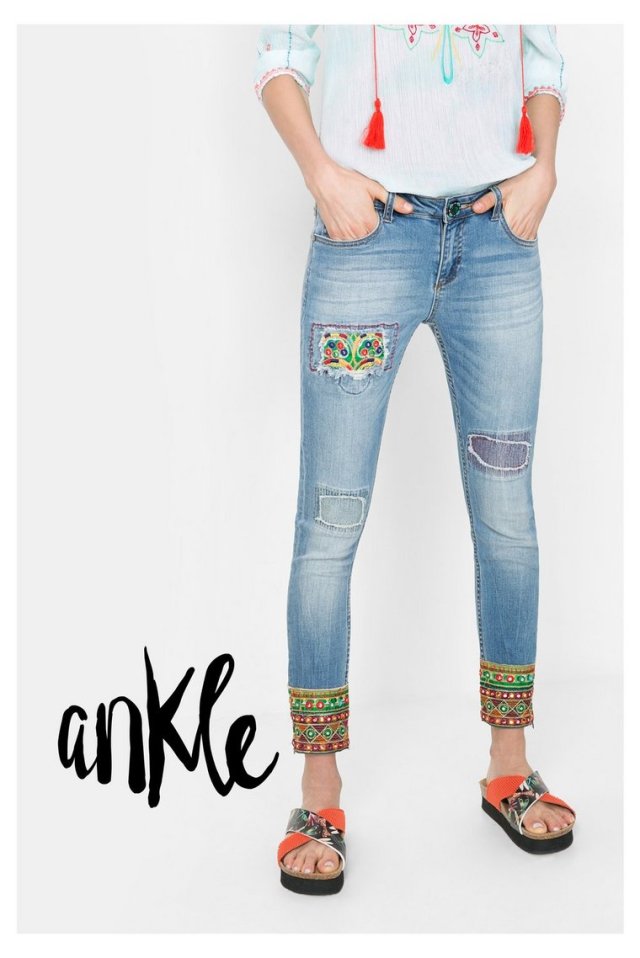 Desigual ETHNIC ANKLE jeans. $159.95. Spring-Summer 2016.