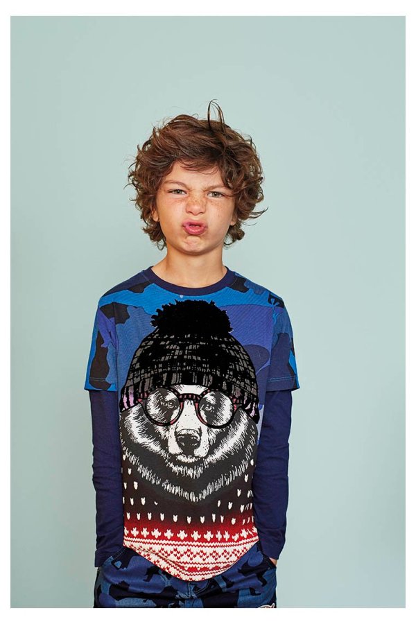 Desigual SEBASTIAN T-shirt with bear. Fall-Winter 2016.