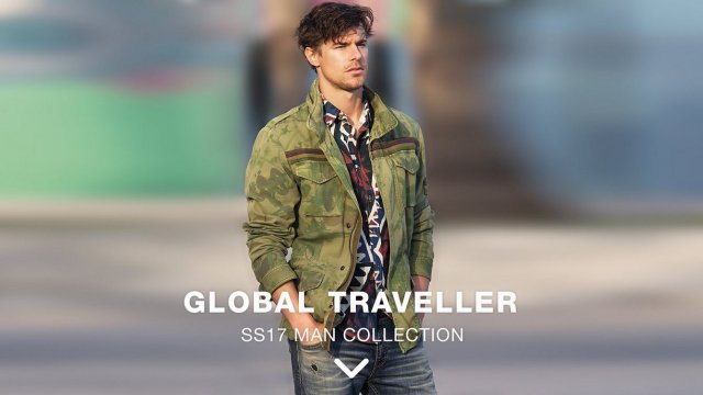 Angel has this Desigual QUEPI jacket in stock in all sizes, Small to XL. Spring-Summer 2017. Global Traveller collection. cover_lookbook_man