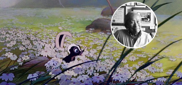 The famous skunk in Bambi, With Tyrus inset, a photo taken in his studio. tywong-bambi2