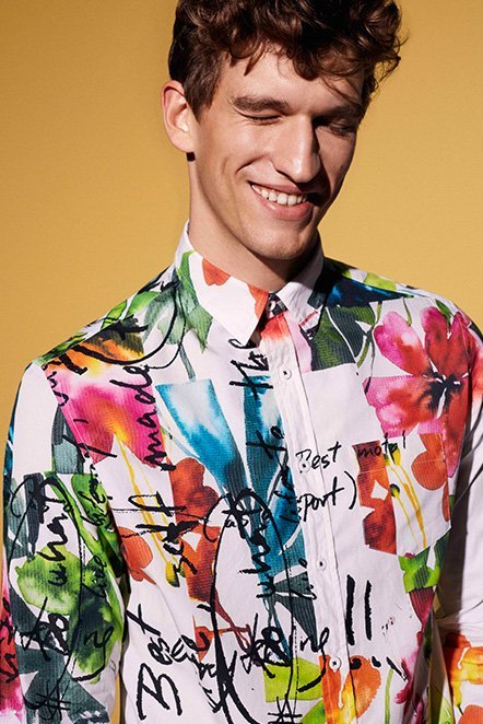 Desigual NACHO shirt. 100% cotton. $125.95. Global Traveller collection, Spring-Summer 2017. desigual-men-shirt-ss2017