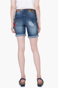 Desigual CENTAURI denim shorts with embroidered flowers. Was $149.95. Now 30% off. Summer 2017 collection