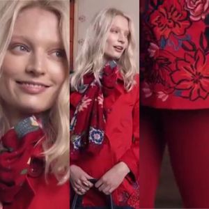 Desigual NORMA red cotton coat. Was $205.95. Now on sale 30% off. Summer 2017 collection.