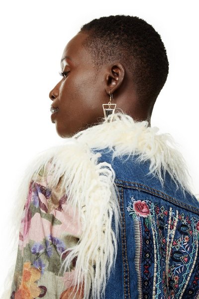 Desigual LYLOU vest. Boho faux fur and embroidery front and back. $205.95. FW2017. 17wwed34