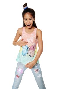 Desigual kids SYDNEY T-shirt with reversible sequins. $65.95. SS2018.