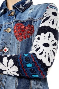 Desigual GAELLE exotic denim jacket. $205.95. SS2018.