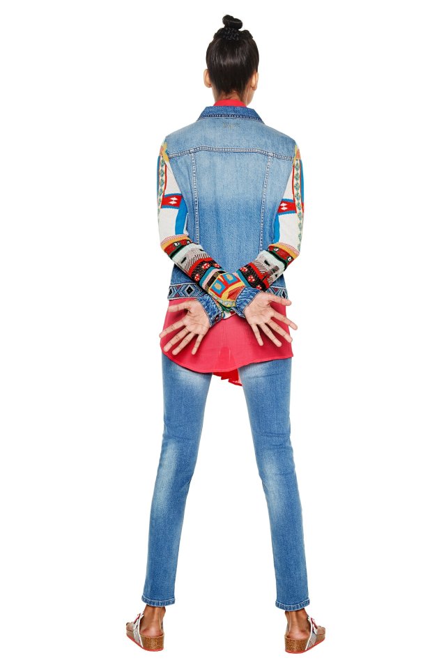 Desigual FIORELLA denim jacket. $205.95. On sale at 20% off. SS2018.