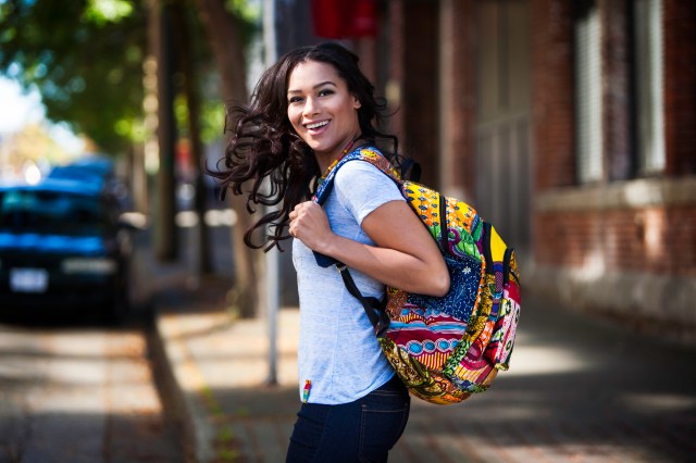 Naa Sheka backpack. Hand made in Ghana by a women's collective. Kate Hillier photo.