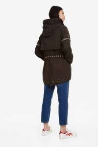 Desigual cotton hoodie jacket with embroidery.