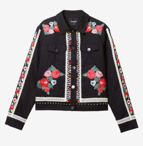 Desigual ARENTO Mexican motifs embroidered jacket on sale, Vancouver Canada