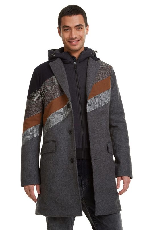  Desigual ATILA mens overcoat Fall-Winter 2019 collection.