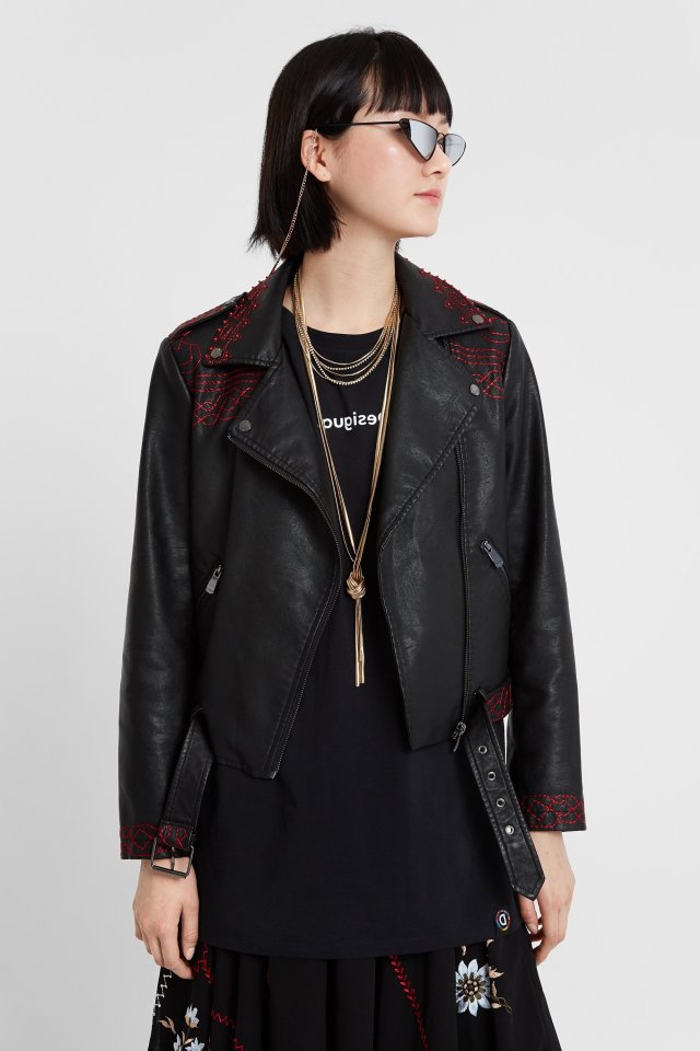 Desigual BEATING HEART biker jacket. Was $309.95, now $217. FW2019.