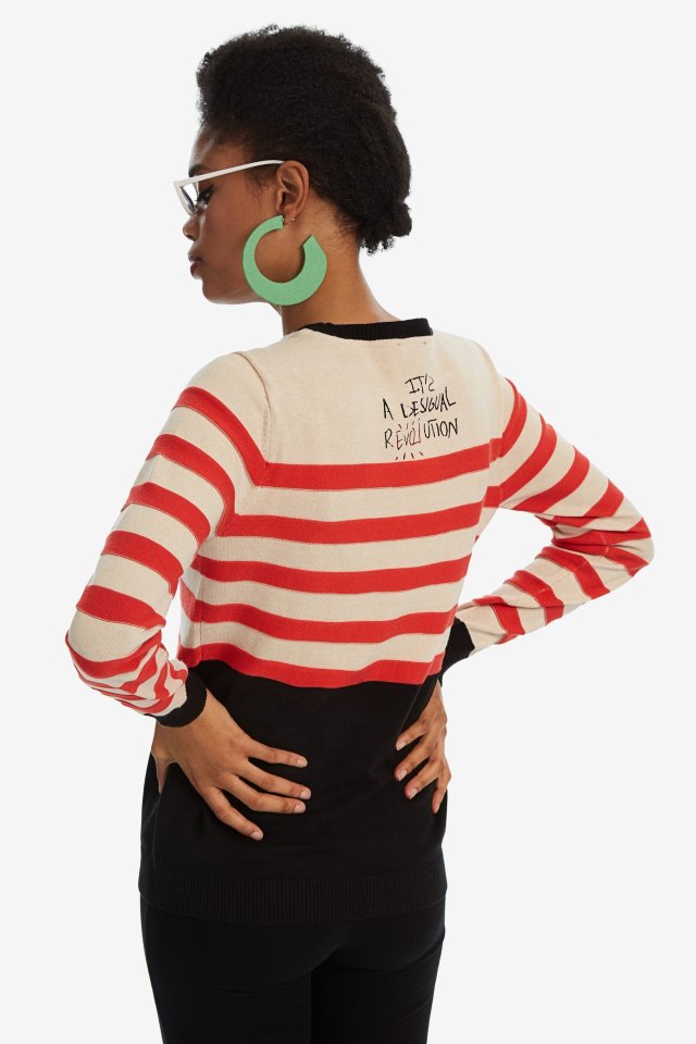 Want More Love Desigual DALLAS striped sweater FW2019.