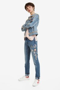 Desigual FLOWERS & PEARLS denim jacket