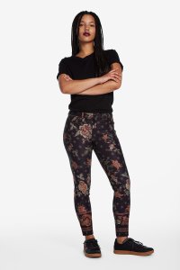 Desigual Speke black printed trousers