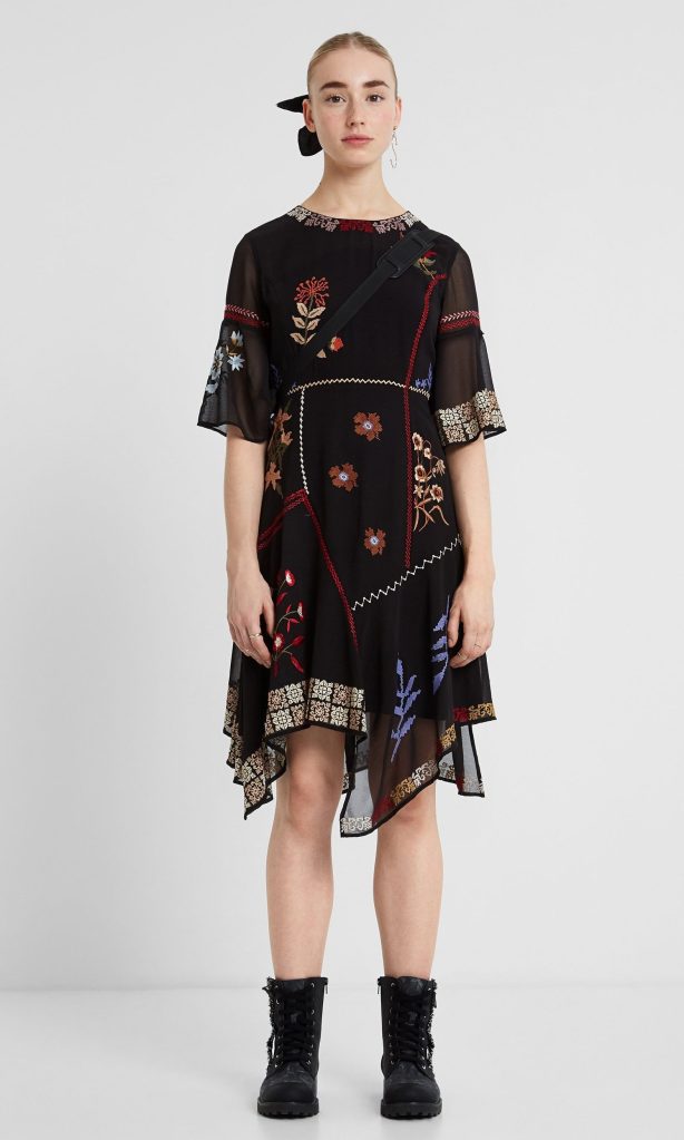 Desigual LEMARK asymmetrical boho dress. $309.95. FW2019.