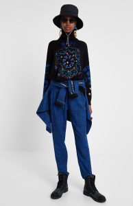 Desigual BARRIE sweater. $189.95. FW2019. A boho sweater with hearts forming a mandala.