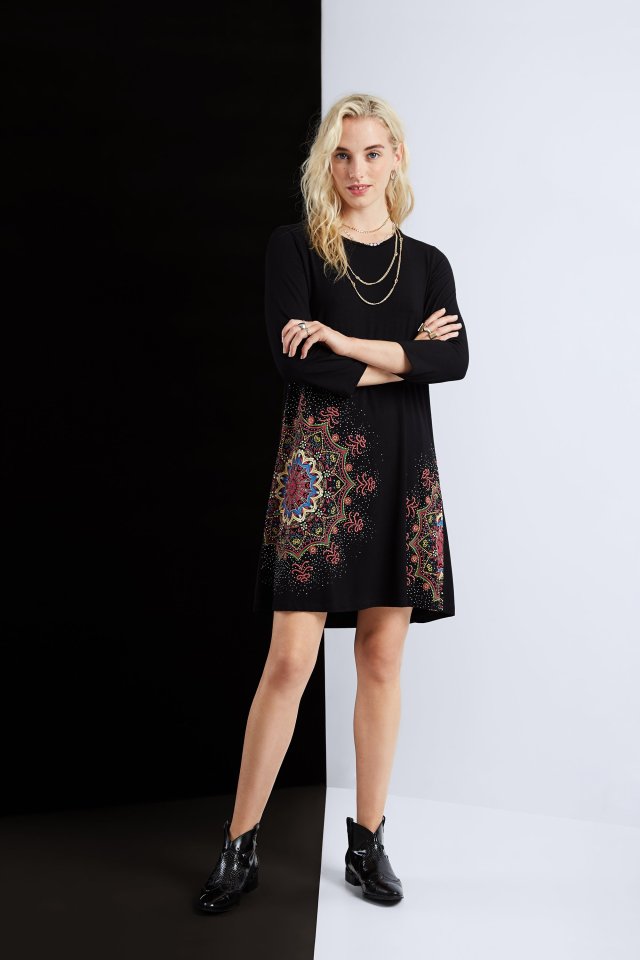 Desigual MARA flared mandala dress. $149.95. FW2019.