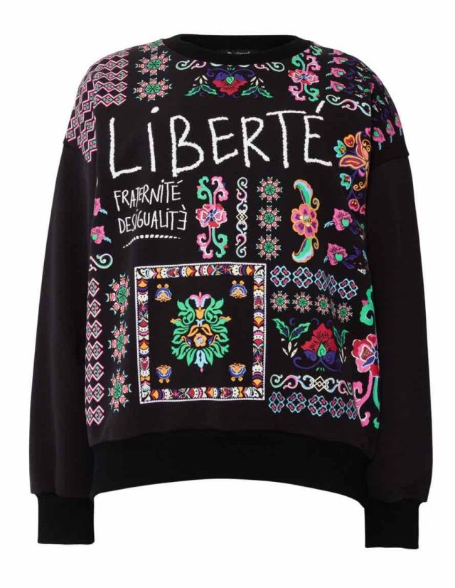 Desigual TIANA embroidered sweatshirt 100% cotton FW2019.