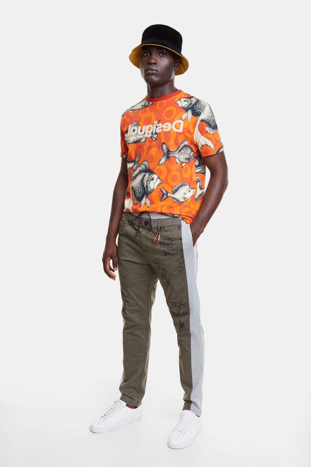 Desigual NISSIM khaki cotton joggers Spring-Summer 2020 collection for men.