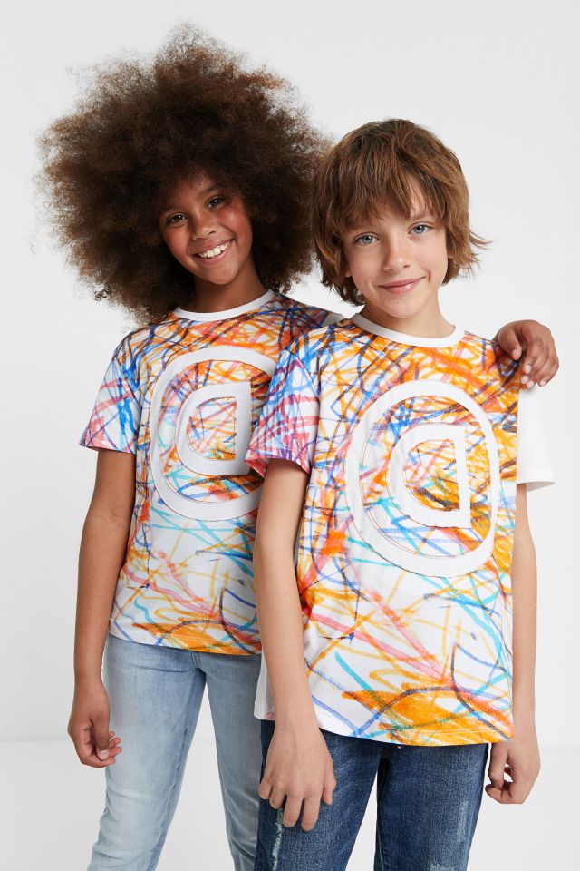 Desigual kids liam multicolour organic cotton T-shirt. $55.95. SS2020.