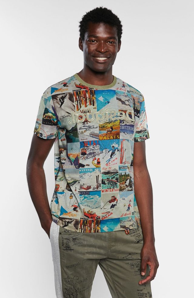 Desigual MAY vintage ski postcard shirt SS2020