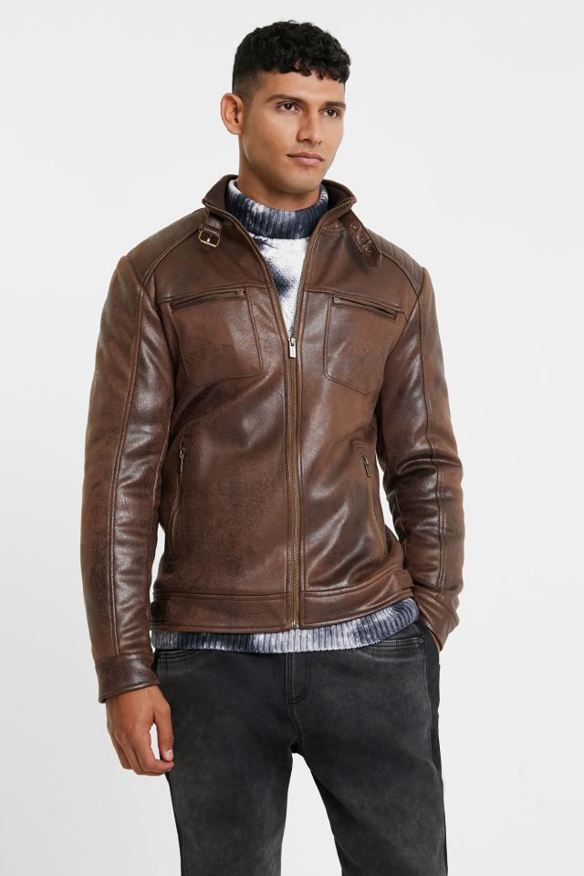 Desigual CARO brown vegan leather jacket FW2020