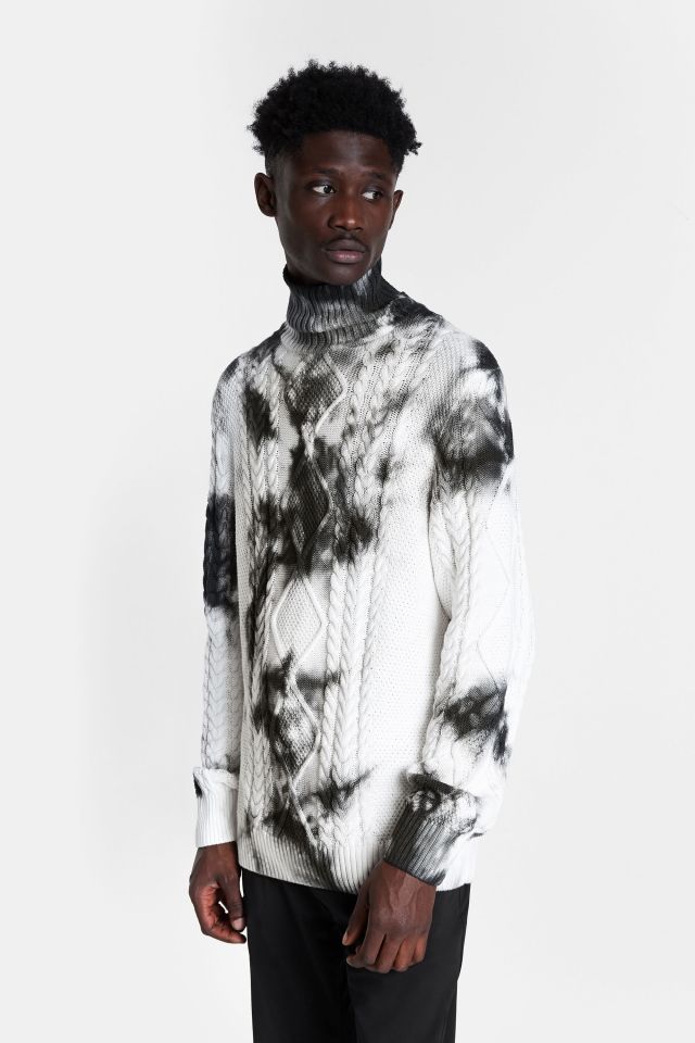 Desigual NED tie-dye cotton turtleneck sweater FW2020